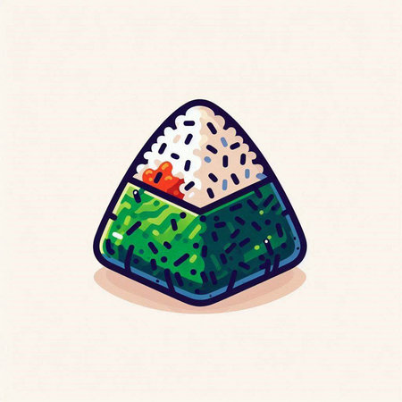 Sushi icon. Japanese food. Vector illustration in a flat styleのイラスト素材