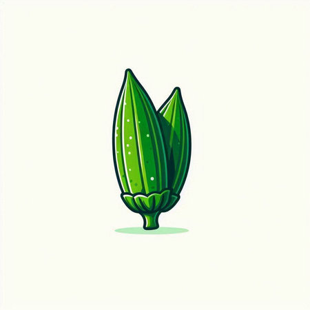 Illustration vector graphic of okra vegetable logo design template. Perfect to use for food company, organic product, etc.のイラスト素材