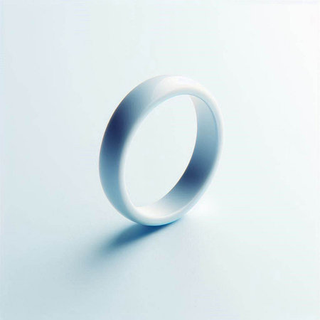 Wedding rings on a white background with shadow. 3D renderingのイラスト素材