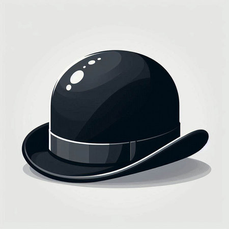 Illustration of a black hat on a light background. Vector illustrationのイラスト素材