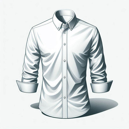 Men's shirt with a collar on a white background. Vector illustrationのイラスト素材