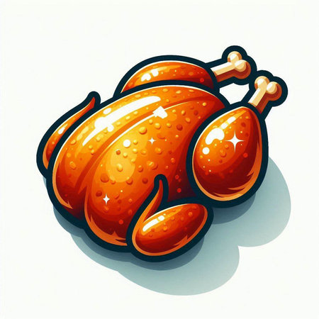 Roasted turkey, vector illustration, eps10, no transparencyのイラスト素材