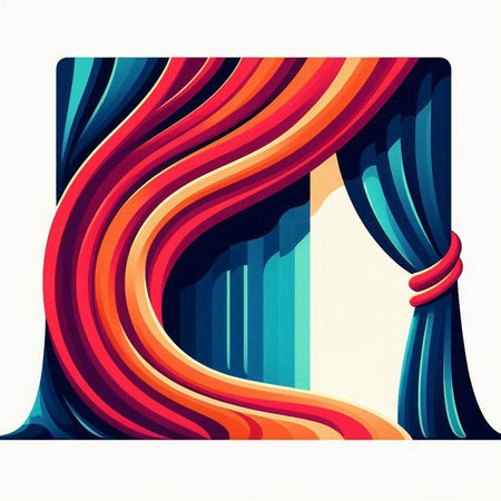 Curtain on white background. 3D illustration. Vintage style.
