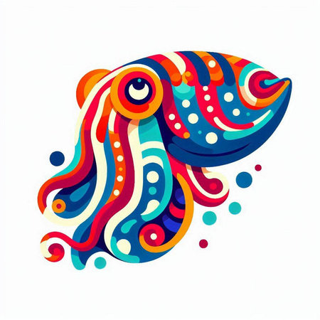 Abstract colorful fish on a white background. Vector illustration for your designのイラスト素材