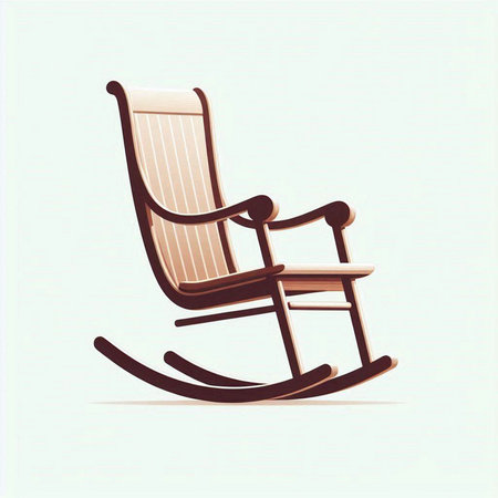 Vector image of a rocking chair on a white background. Retro style.のイラスト素材