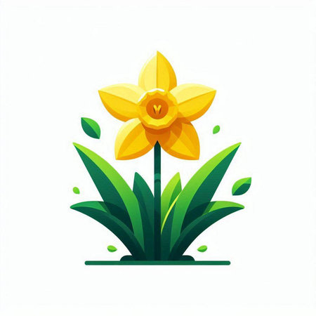 Narcissus flower vector logo. Narcissus flower iconのイラスト素材