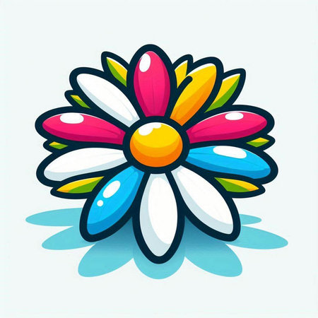 Colorful daisy flower on a white background. Vector illustration.のイラスト素材