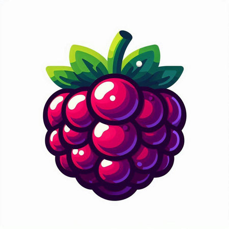 Raspberry vector illustration isolated on a white background. Vector illustration.のイラスト素材