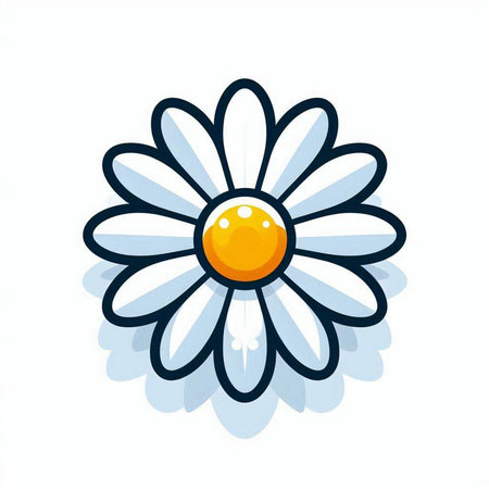 Daisy flower icon. Isolated on white background. Vector illustration.のイラスト素材