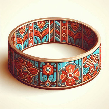 Handmade bracelets with floral ornaments. Vector illustration.
