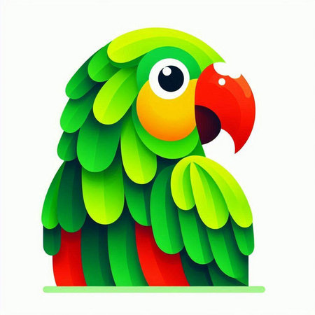 Colorful parrot on white background. Vector illustration. Eps 10