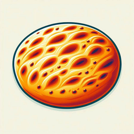 Illustration of an orange planet with holes in the middle on a white background