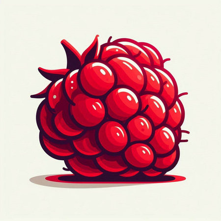 Raspberry. Vector illustration. Isolated on a white background.のイラスト素材