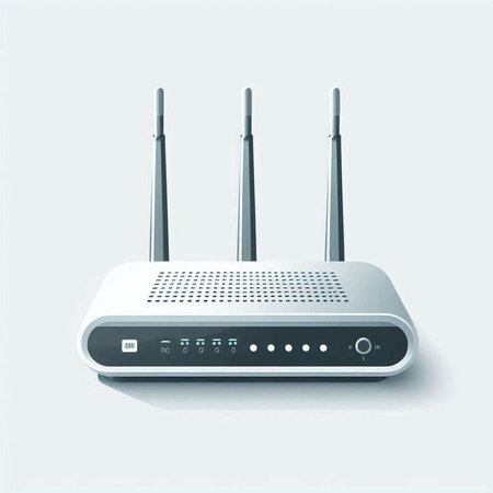 Realistic wifi router on white background. Vector illustration. Eps 10