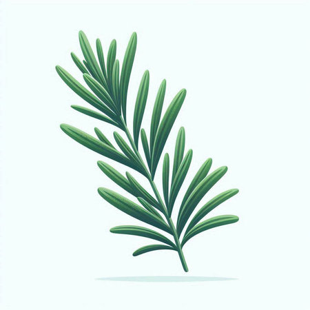 Rosemary branch isolated on white background. Realistic vector illustration.のイラスト素材