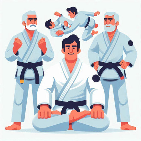 Martial arts, karate, taekwondo vector illustration