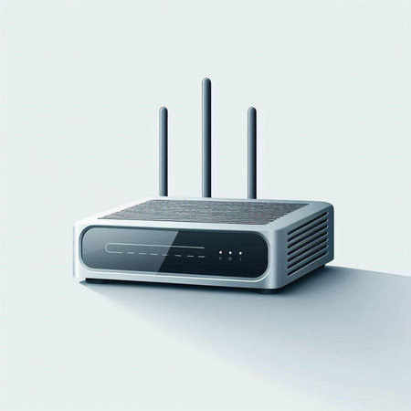 Wireless router on a white background. 3d render illustration.