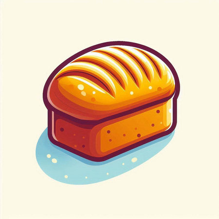 Illustration of a loaf of bread on a light background, vector illustrationのイラスト素材