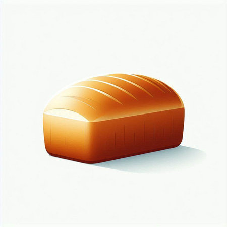 Illustration of a loaf of bread isolated on a white background.