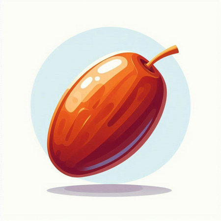 Illustration of a date fruit on a white background. Vector illustration.のイラスト素材