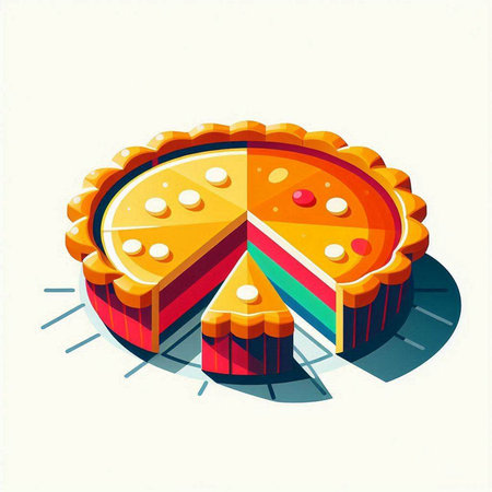 vector illustration of a pie on a white background. Eps 10.のイラスト素材