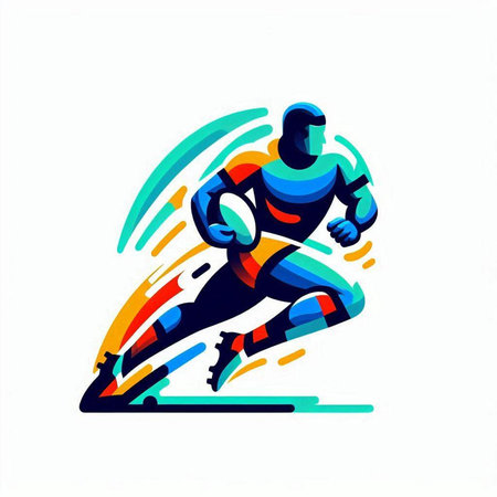 Running man, vector colorful illustration on a white background. Sport, fitness, healthy lifestyleのイラスト素材