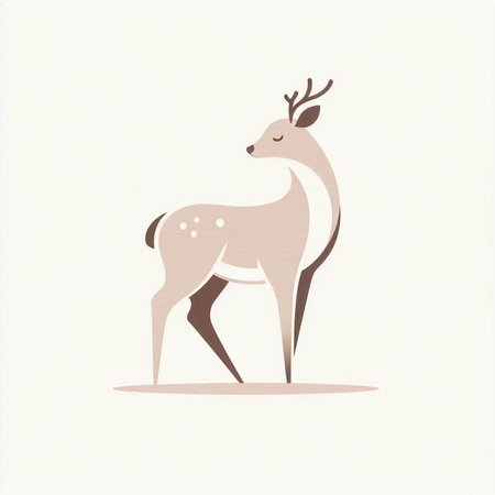 deer on a white background, vector illustration, eps10のイラスト素材