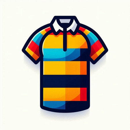 Colorful polo shirt isolated on white background. Vector illustration.のイラスト素材