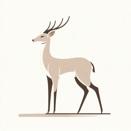Deer on a white background. Vector illustration of a deer.のイラスト素材