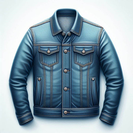Men's leather jacket isolated on a white background. 3d renderingのイラスト素材
