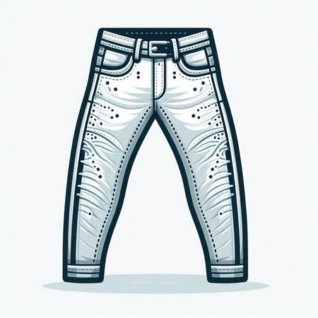 Fashion jeans design. Vector illustration of a pair of jeans.のイラスト素材