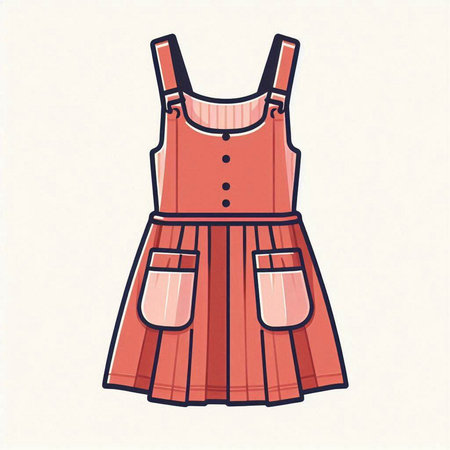 Fashionable women's clothing. Vector illustration of a cute dress.のイラスト素材