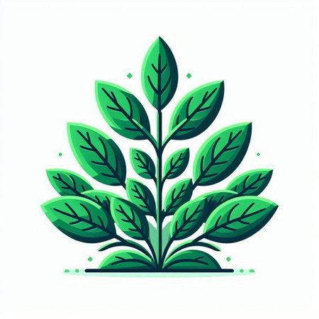 Green leaves icon isolated on white background. Vector illustration. Eps 10.のイラスト素材