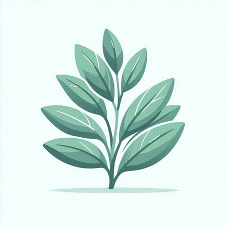 Green leaves isolated on white background. Vector illustration. Eps 10.のイラスト素材