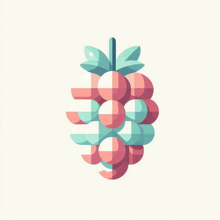 Grapes icon in flat style. Fruit vector illustration on white background.のイラスト素材