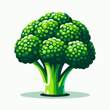 Broccoli vector illustration isolated on white background. Broccoli vegetable icon.のイラスト素材