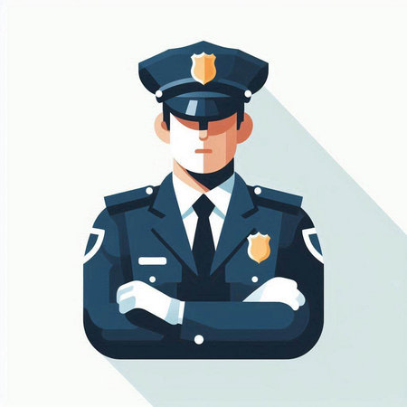 Policeman in uniform. Policeman in uniform. Vector illustrationのイラスト素材