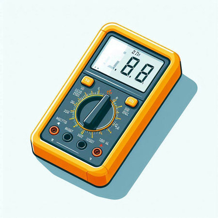 Digital multimeter isolated on white background. 3d vector illustration.のイラスト素材