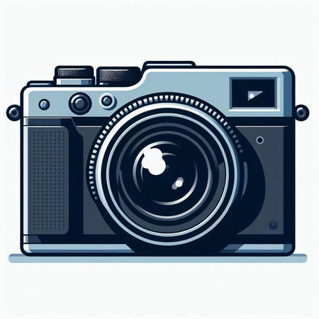Retro camera isolated on white background. Vector illustration. Eps 10.のイラスト素材