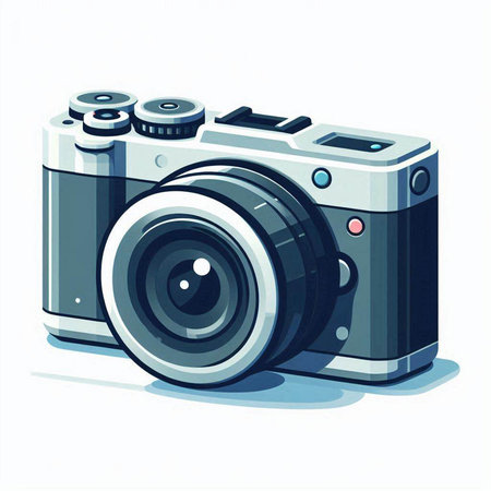 Retro camera on a white background. Vector illustration. Eps 10のイラスト素材