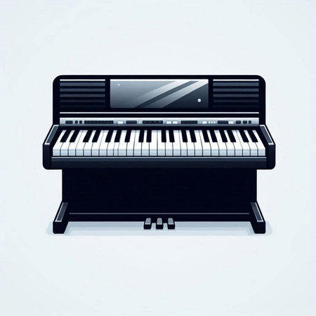 Piano isolated on white background. Vector illustration. Eps 10.のイラスト素材