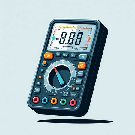 Digital multimeter. Digital multimeter. Digital multimeter. Vector illustrationのイラスト素材