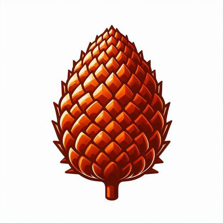 Pine cone isolated on white background. Vector illustration. Eps 10.のイラスト素材
