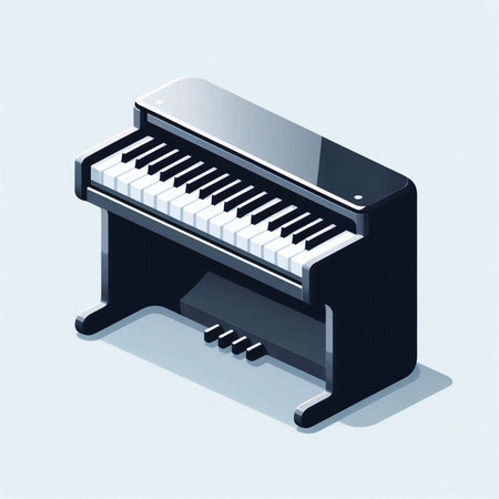 Isometric piano on white background. Vector illustration. Eps 10.のイラスト素材