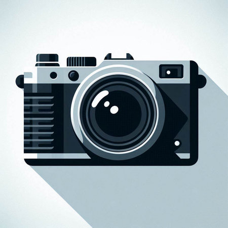 Retro camera on a white background. Vector illustration. Eps 10のイラスト素材
