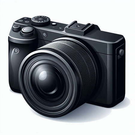 Digital camera isolated on white background. Vector illustration. Eps 10.のイラスト素材