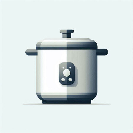 Illustration of a modern multi cooker isolated on a white background.のイラスト素材
