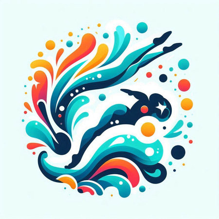abstract colorful water splash on a white background, vector illustration.のイラスト素材