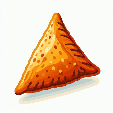 Illustration of a samosas isolated on a white background.のイラスト素材