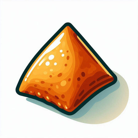 Illustration of an orange dumpling on a white background.のイラスト素材